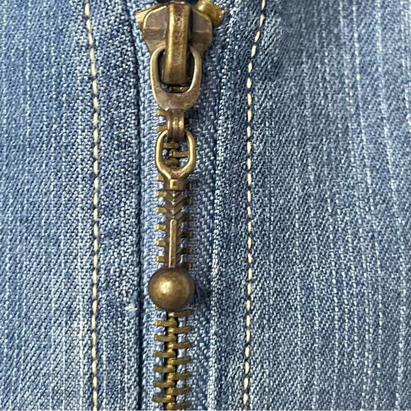 Vintage 90s Bleu Bayou Denim Jacket Medium Blue Embroidered Sequin Mid Length - Picture 8 of 16